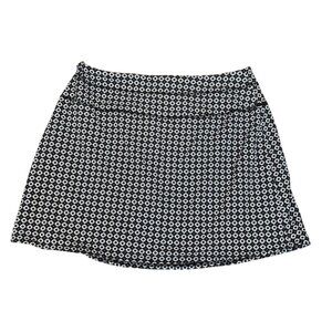Great Northwest Indigo Womens Skort L Black & White Geometric Cotton Blend